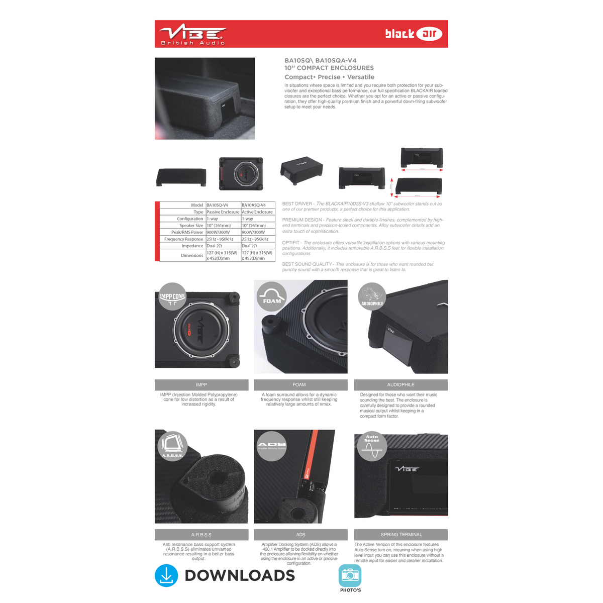 Vibe Audio BA10ASQ-V4 – 10 Zoll Aktivsubwoofer – Ansicht 7
