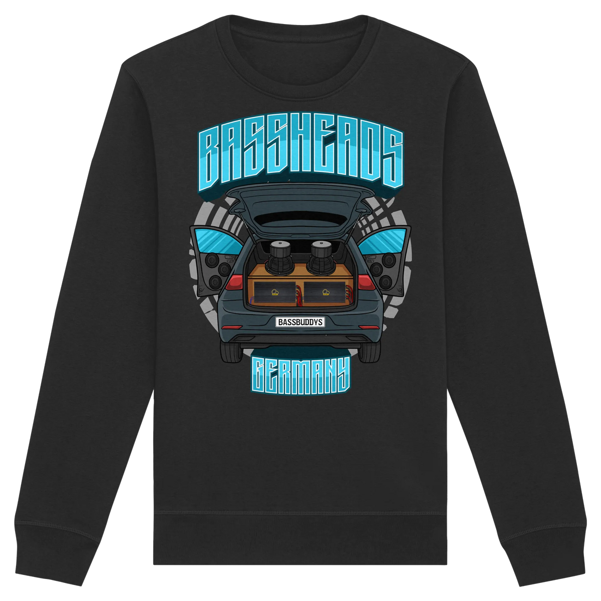 BASSHEADS GERMANY - Organic Basic Unisex Sweatshirt-Sweatshirts-BassBuddys-Black-XS-BassBuddys | Shop