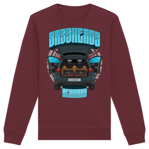 BASSHEADS GERMANY - Organic Basic Unisex Sweatshirt-Sweatshirts-BassBuddys-Burgundy-XS-BassBuddys | Shop