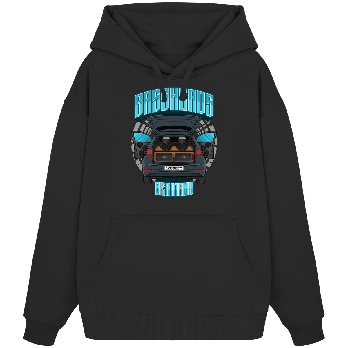 BASSHEADS GERMANY - Organic Oversize Hoodie-Hoodies-BassBuddys-Black-XS-BassBuddys | Shop