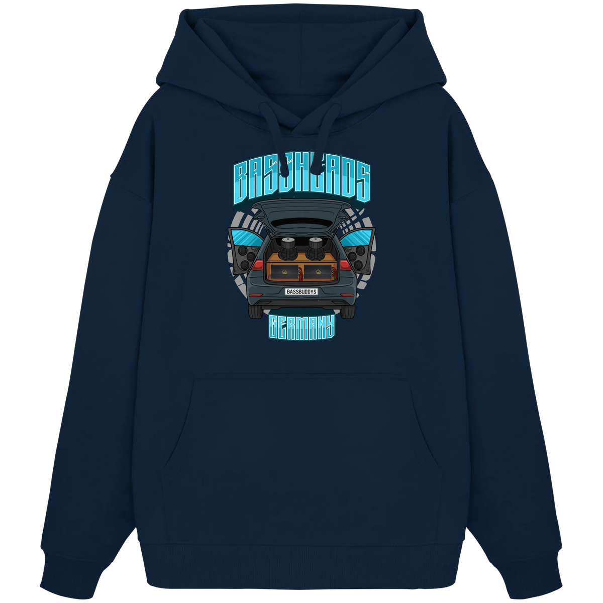 BASSHEADS GERMANY - Organic Oversize Hoodie-Hoodies-BassBuddys-French Navy-XS-BassBuddys | Shop