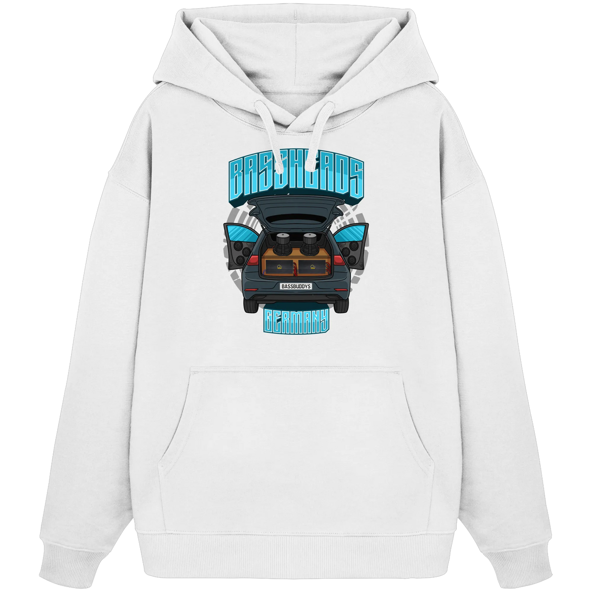 BASSHEADS GERMANY - Organic Oversize Hoodie-Hoodies-BassBuddys-White-XS-BassBuddys | Shop