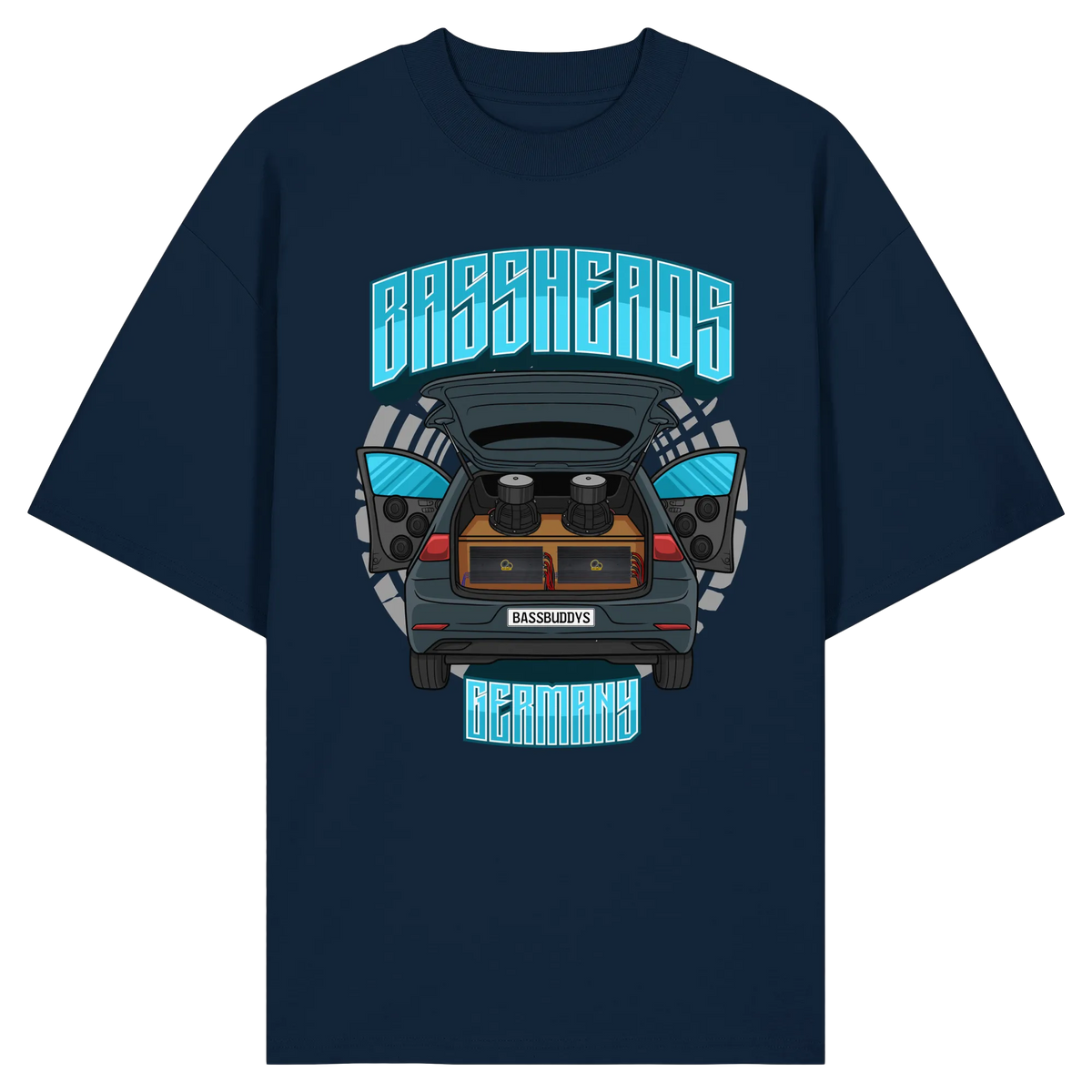 BASSHEADS GERMANY - Organic Oversize Shirt-Unisex-Shirts-BassBuddys-French Navy-XS-BassBuddys | Shop