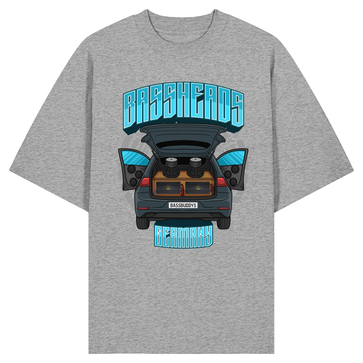 BASSHEADS GERMANY - Organic Oversize Shirt-Unisex-Shirts-BassBuddys-Heather Grey-XS-BassBuddys | Shop