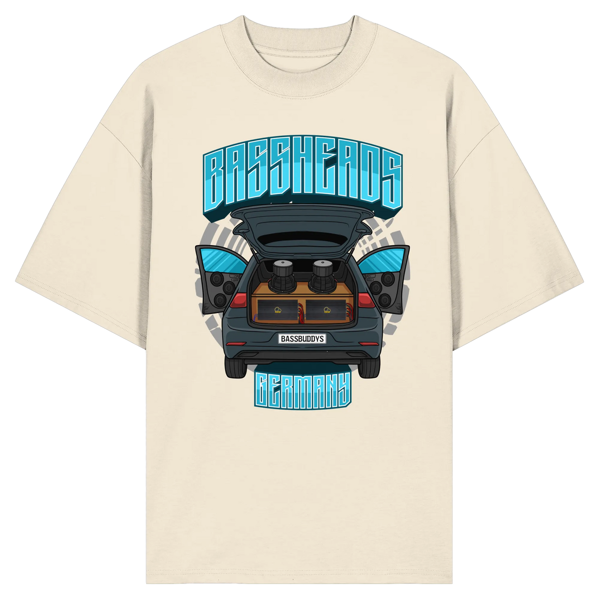 BASSHEADS GERMANY - Organic Oversize Shirt-Unisex-Shirts-BassBuddys-Natural Raw-XS-BassBuddys | Shop