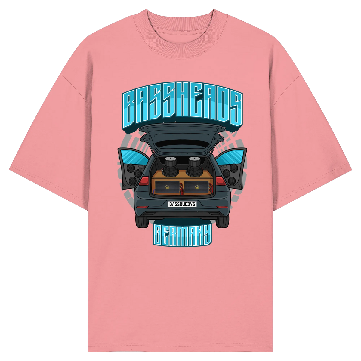 BASSHEADS GERMANY - Organic Oversize Shirt-Unisex-Shirts-BassBuddys-Pink Joy-XS-BassBuddys | Shop