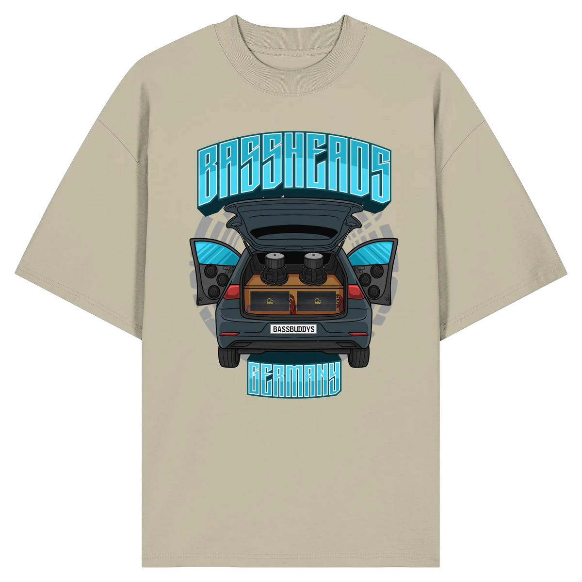 BASSHEADS GERMANY - Organic Oversize Shirt-Unisex-Shirts-BassBuddys-Stone-XS-BassBuddys | Shop