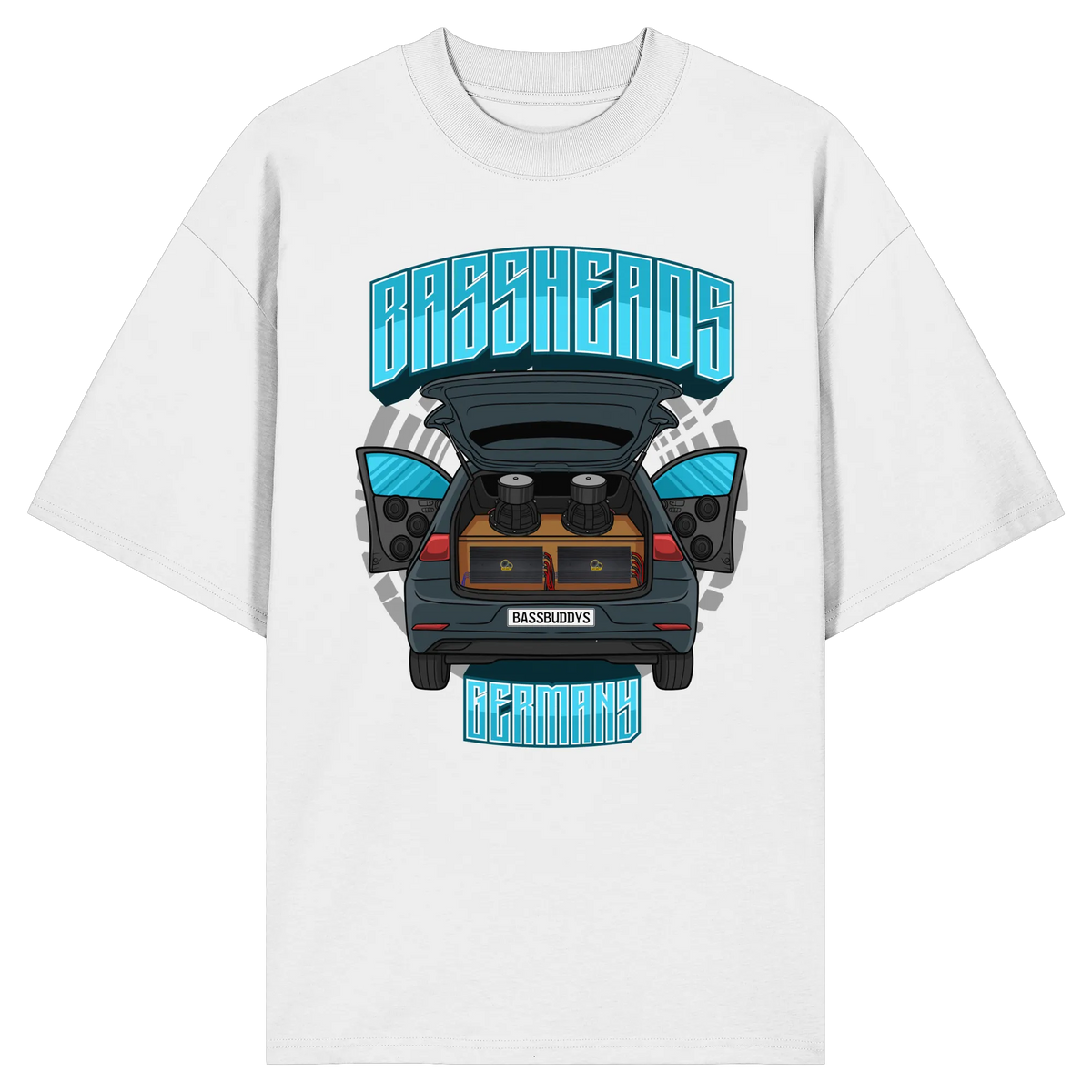 BASSHEADS GERMANY - Organic Oversize Shirt-Unisex-Shirts-BassBuddys-White-XS-BassBuddys | Shop