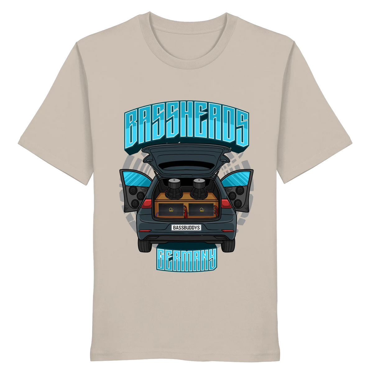 BASSHEADS GERMANY - Organic Shirt-Unisex-Shirts-BassBuddys-Desert Dust-XS-BassBuddys | Shop