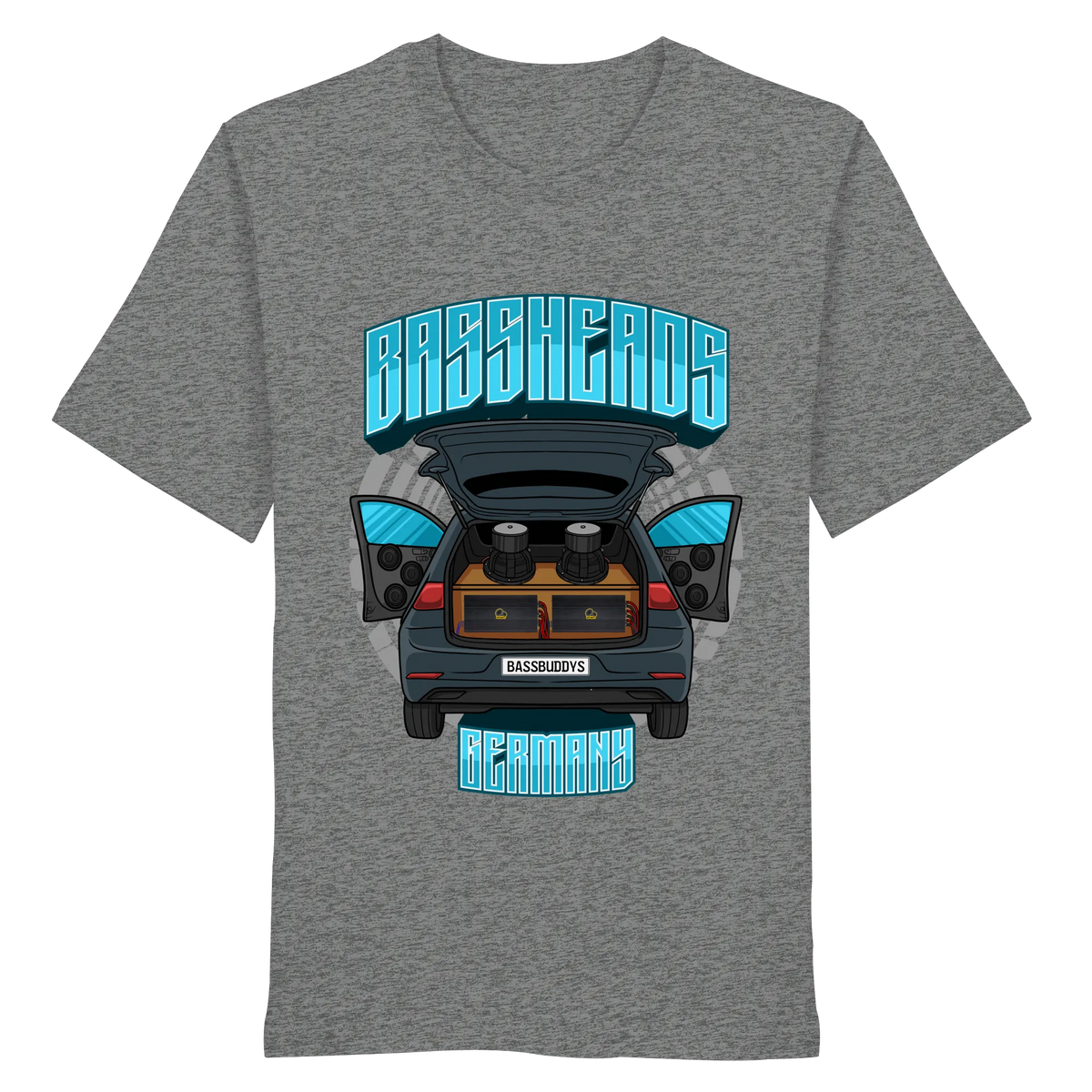 BASSHEADS GERMANY - Organic Shirt-Unisex-Shirts-BassBuddys-Mid Heather Grey-XS-BassBuddys | Shop