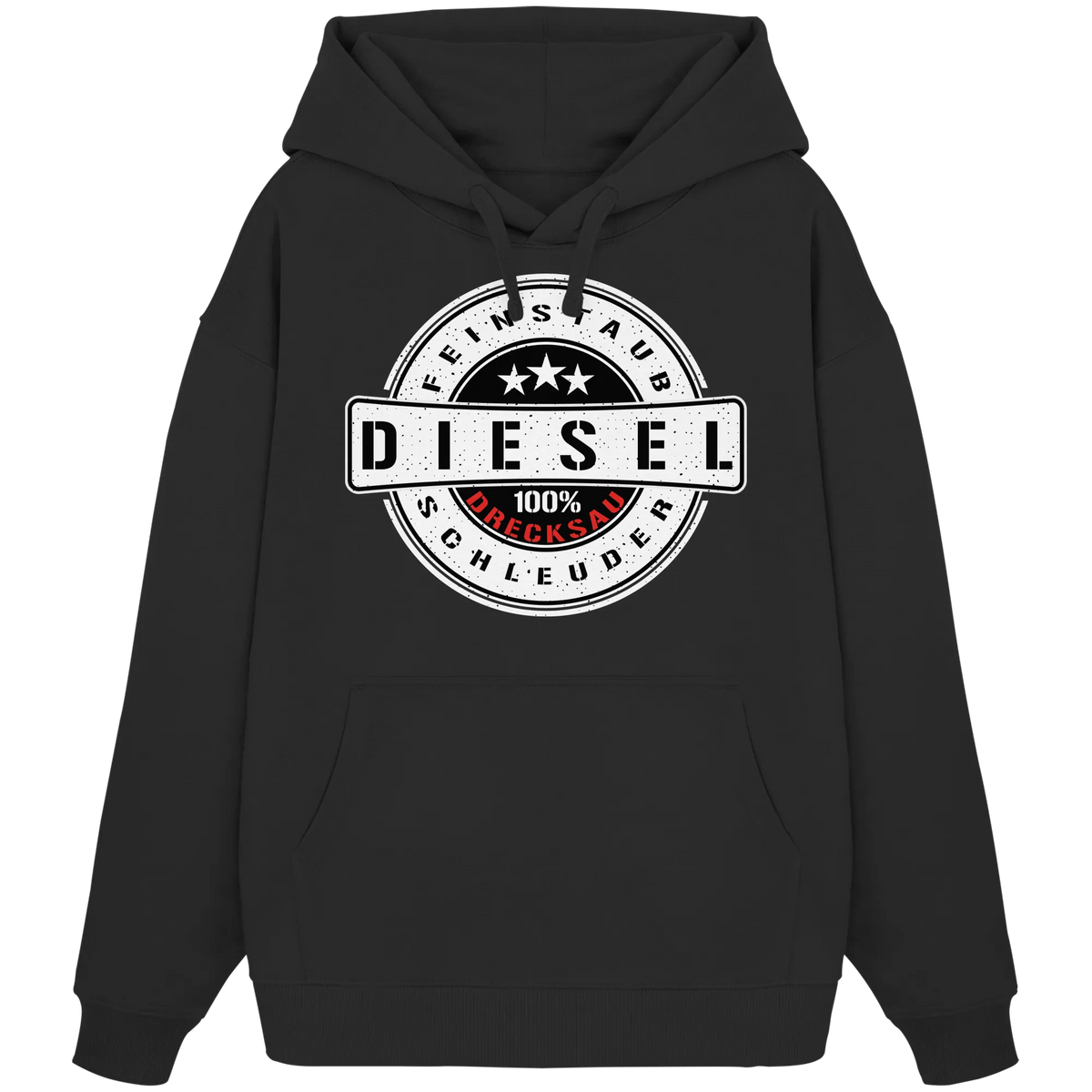 Feinstaub Schleuder Diesel 100% Drecksau Oversize Hoodie-Hoodies-BassBuddys-Black-XS-BassBuddys | Shop