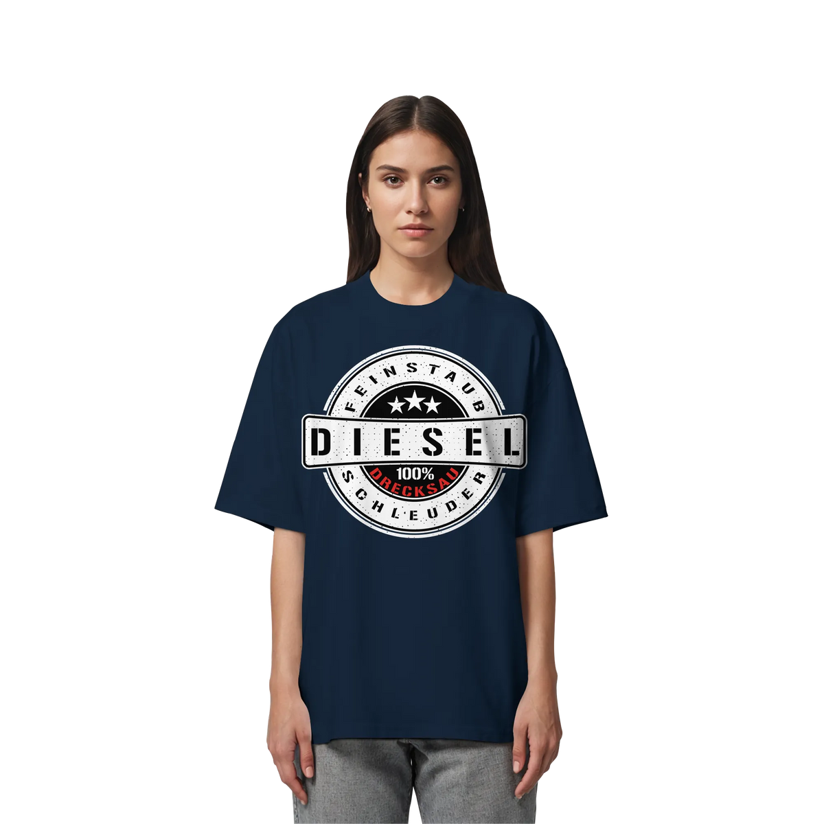 Feinstaub Schleuder Diesel 100% Drecksau Oversize Shirt-Unisex-Shirts-BassBuddys-Black-XS-BassBuddys | Shop