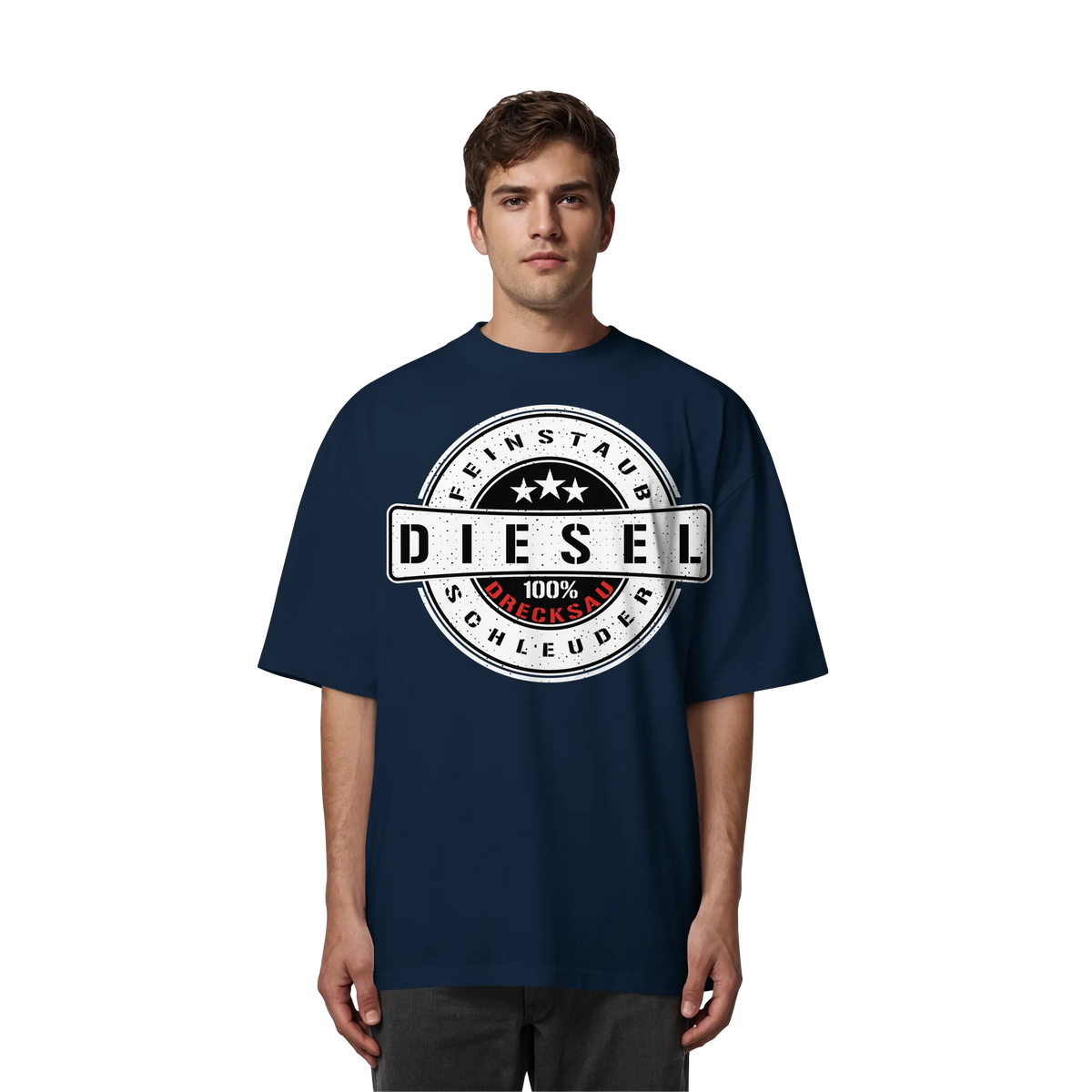 Feinstaub Schleuder Diesel 100% Drecksau Oversize Shirt-Unisex-Shirts-BassBuddys-Black-XS-BassBuddys | Shop