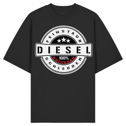 Feinstaub Schleuder Diesel 100% Drecksau Oversize Shirt-Unisex-Shirts-BassBuddys-Black-XS-BassBuddys | Shop