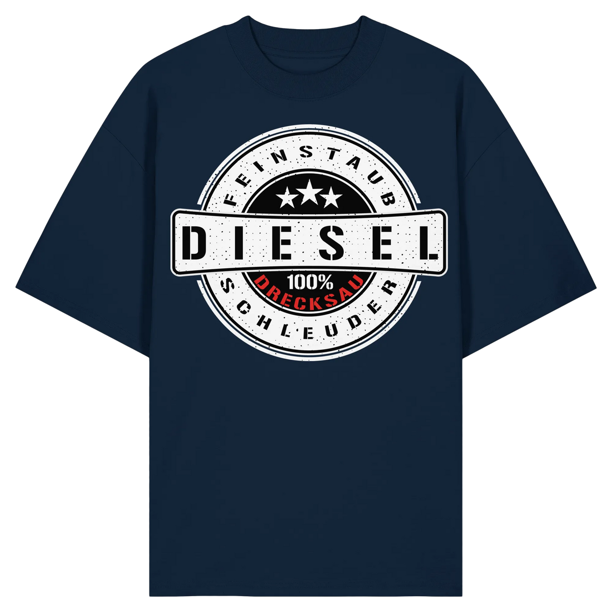 Feinstaub Schleuder Diesel 100% Drecksau Oversize Shirt-Unisex-Shirts-BassBuddys-French Navy-XS-BassBuddys | Shop
