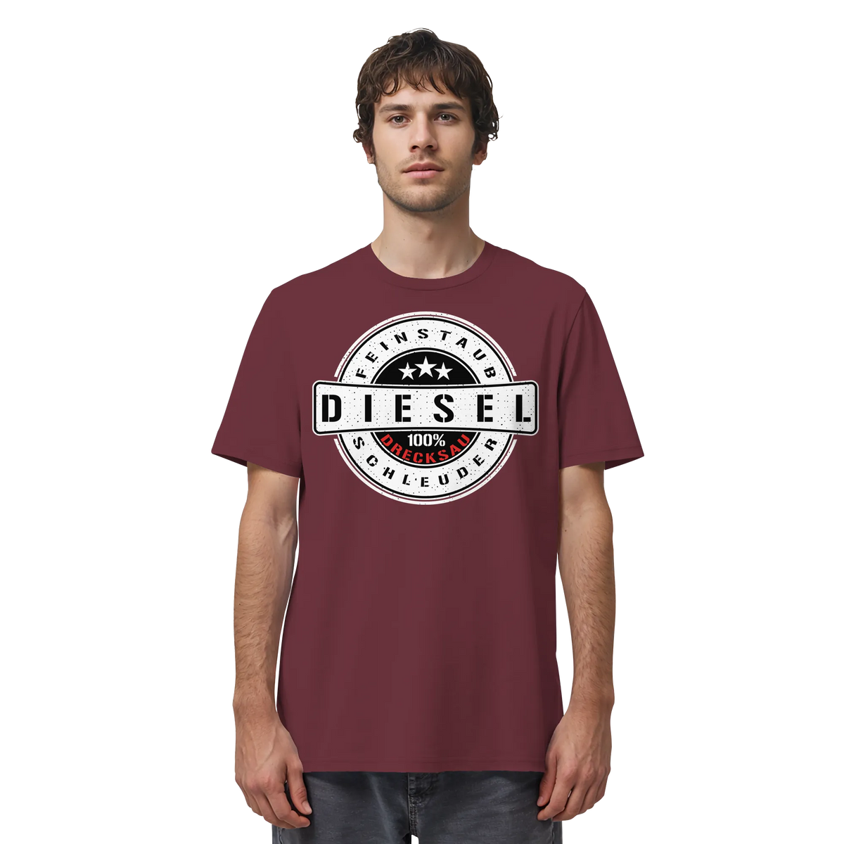 Feinstaub Schleuder Diesel 100% Drecksau Shirt-Unisex-Shirts-BassBuddys-Burgundy-XS-BassBuddys | Shop