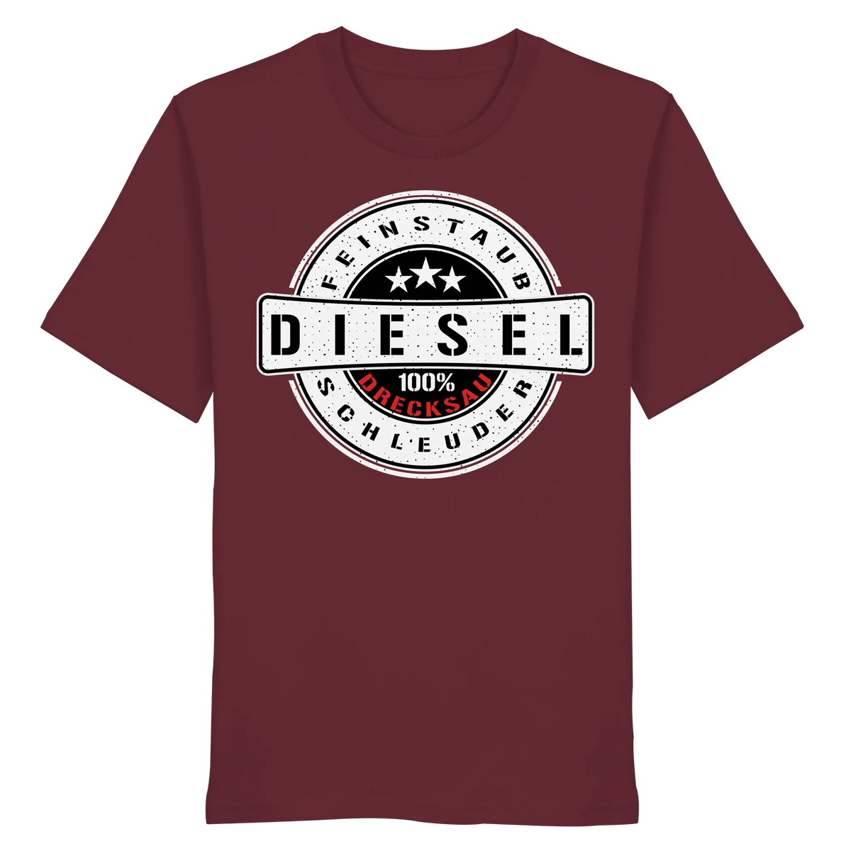 Feinstaub Schleuder Diesel 100% Drecksau Shirt-Unisex-Shirts-BassBuddys-Burgundy-XS-BassBuddys | Shop