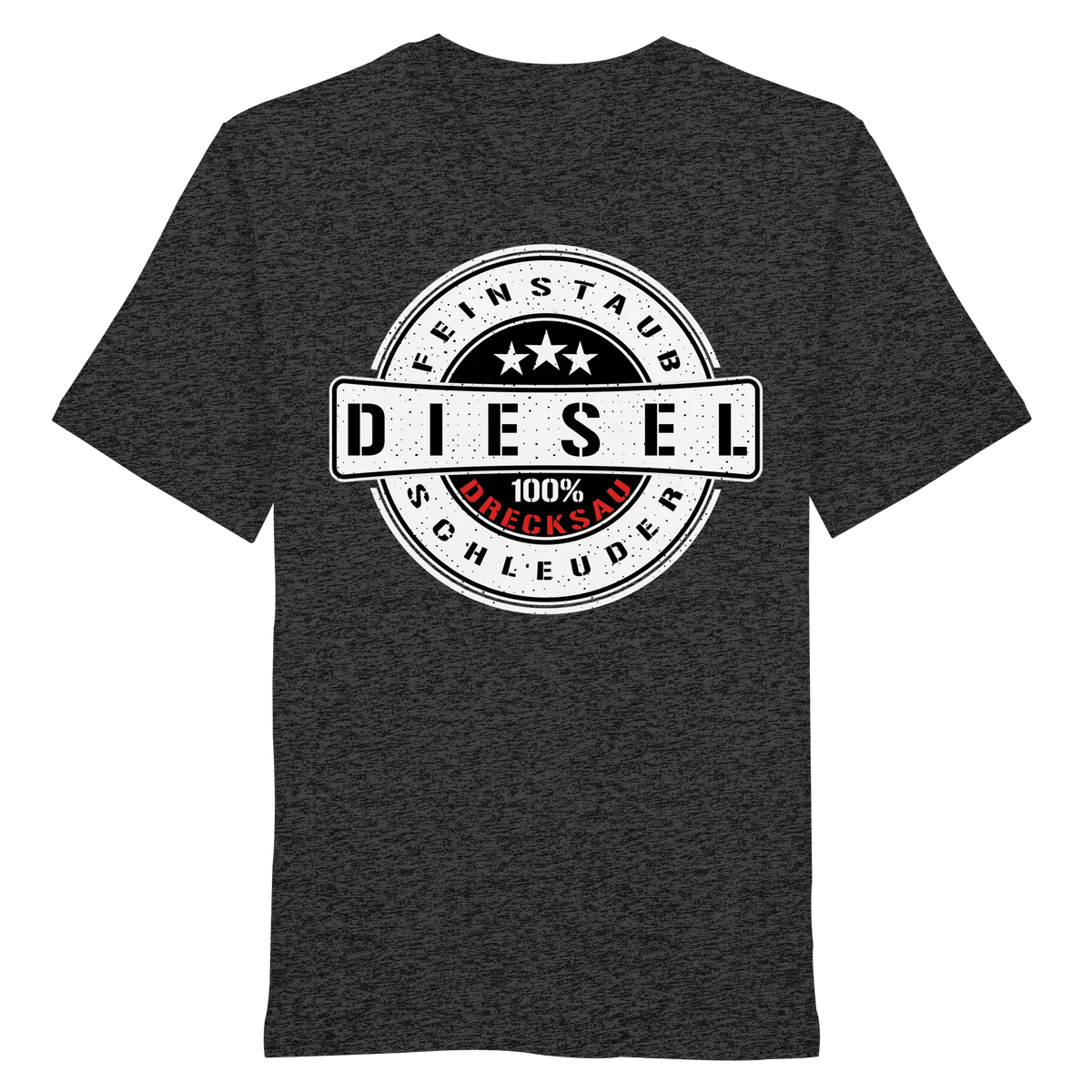Feinstaub Schleuder Diesel 100% Drecksau Shirt-Unisex-Shirts-BassBuddys-Dark Heather Grey-XS-BassBuddys | Shop