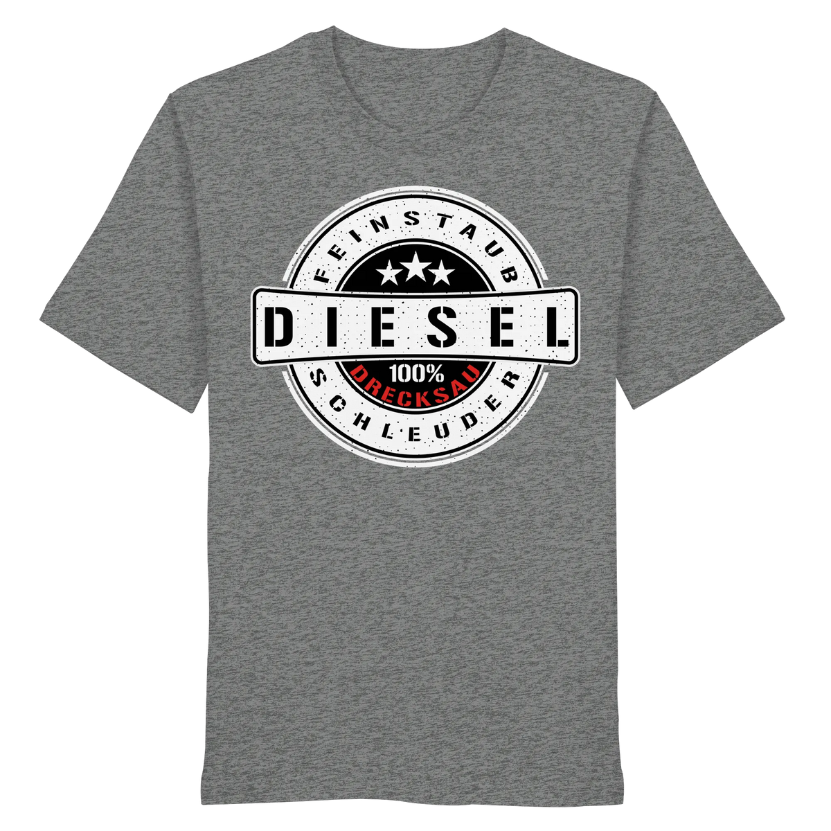 Feinstaub Schleuder Diesel 100% Drecksau Shirt-Unisex-Shirts-BassBuddys-Mid Heather Grey-XS-BassBuddys | Shop