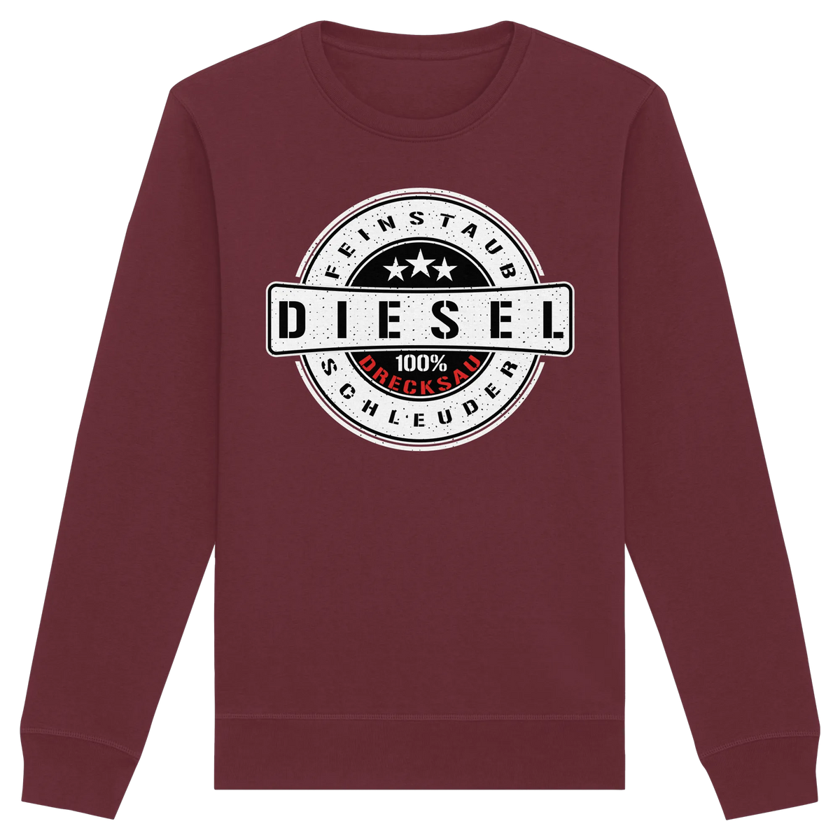 Feinstaub Schleuder Diesel 100% Drecksau Sweatshirt-Sweatshirts-BassBuddys-Burgundy-XS-BassBuddys | Shop