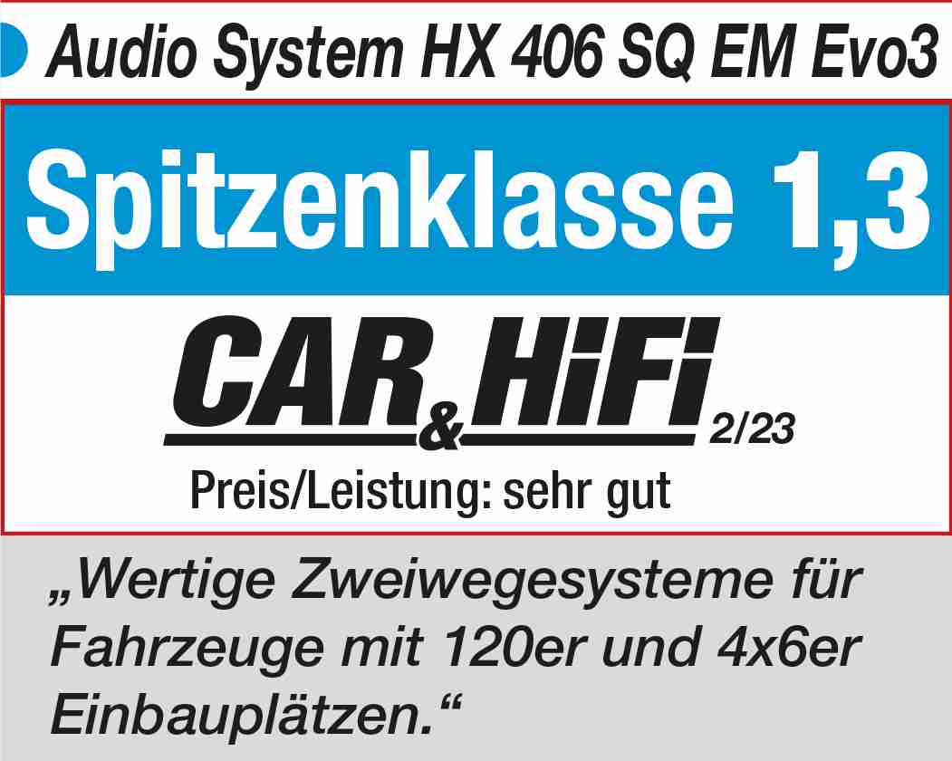 HX406 SQ EM EVO3 – Audio System