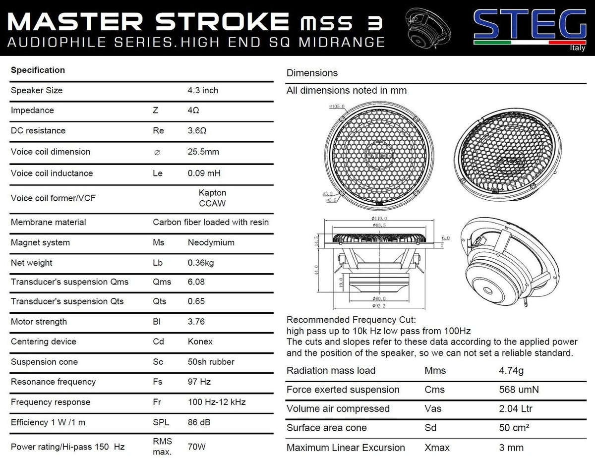 STEG MSS3 – 4 Zoll Mitteltöner – Ansicht 5