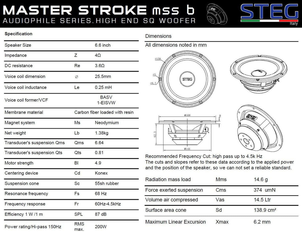 STEG MSS6 – 6,5 Zoll Tiefmitteltöner – Ansicht 5