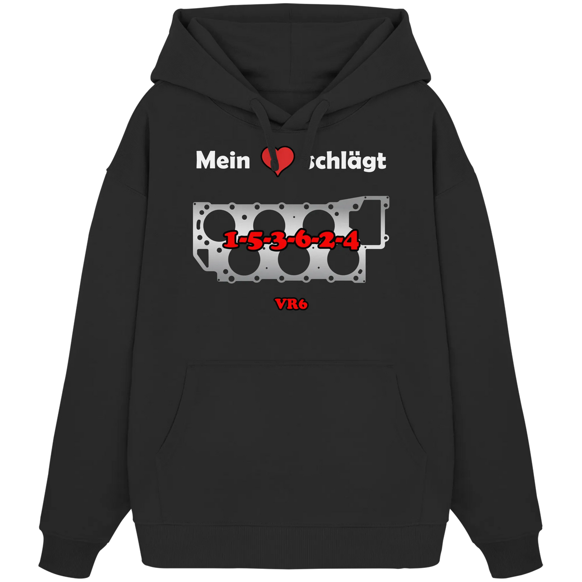 Mein Herz schlägt 1-5-3-6-2-4 Oversize Hoodie-Hoodies-BassBuddys-Black-XS-BassBuddys | Shop