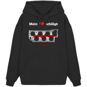 Mein Herz schlägt 1-5-3-6-2-4 Oversize Hoodie-Hoodies-BassBuddys-Black-XS-BassBuddys | Shop