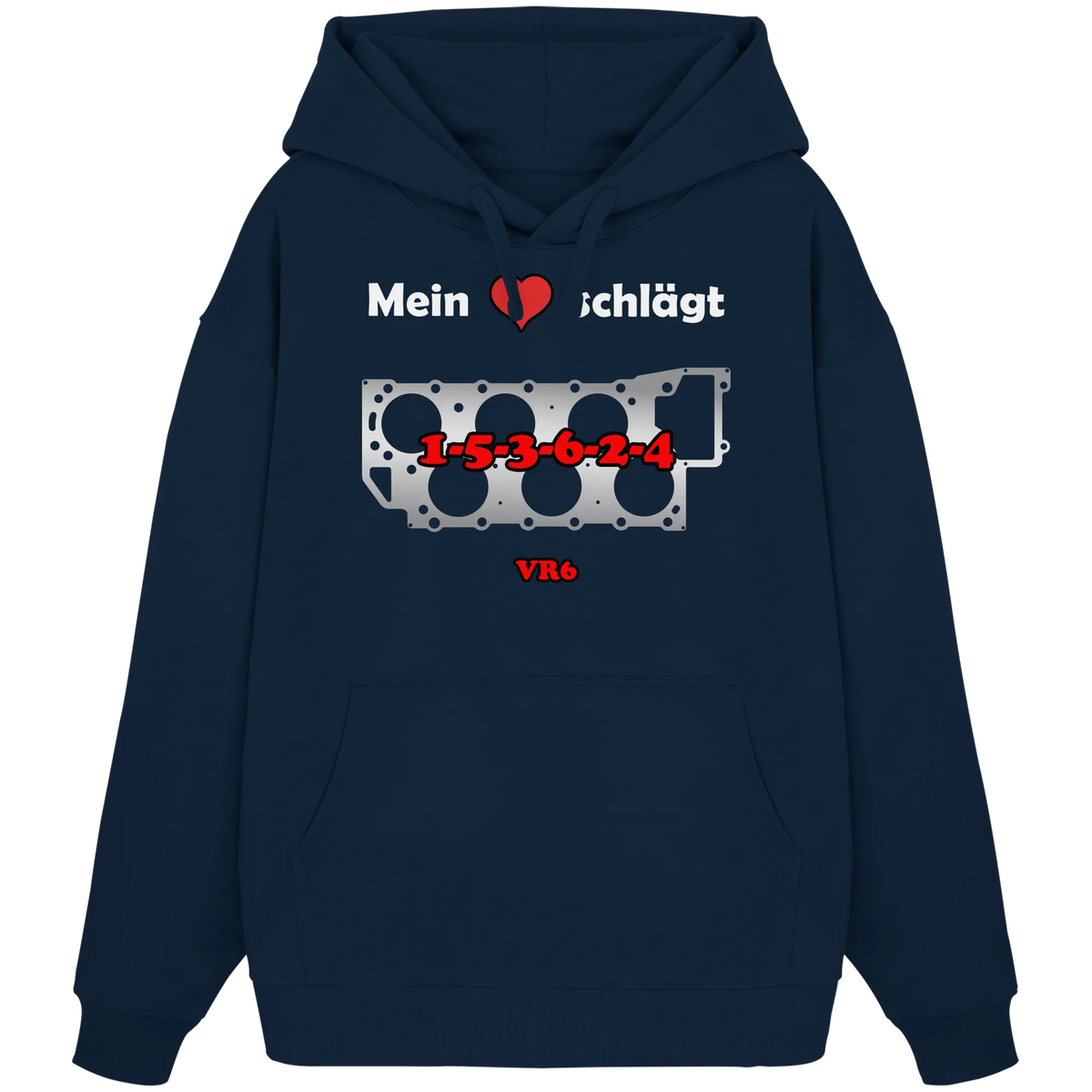Mein Herz schlägt 1-5-3-6-2-4 Oversize Hoodie-Hoodies-BassBuddys-French Navy-XS-BassBuddys | Shop