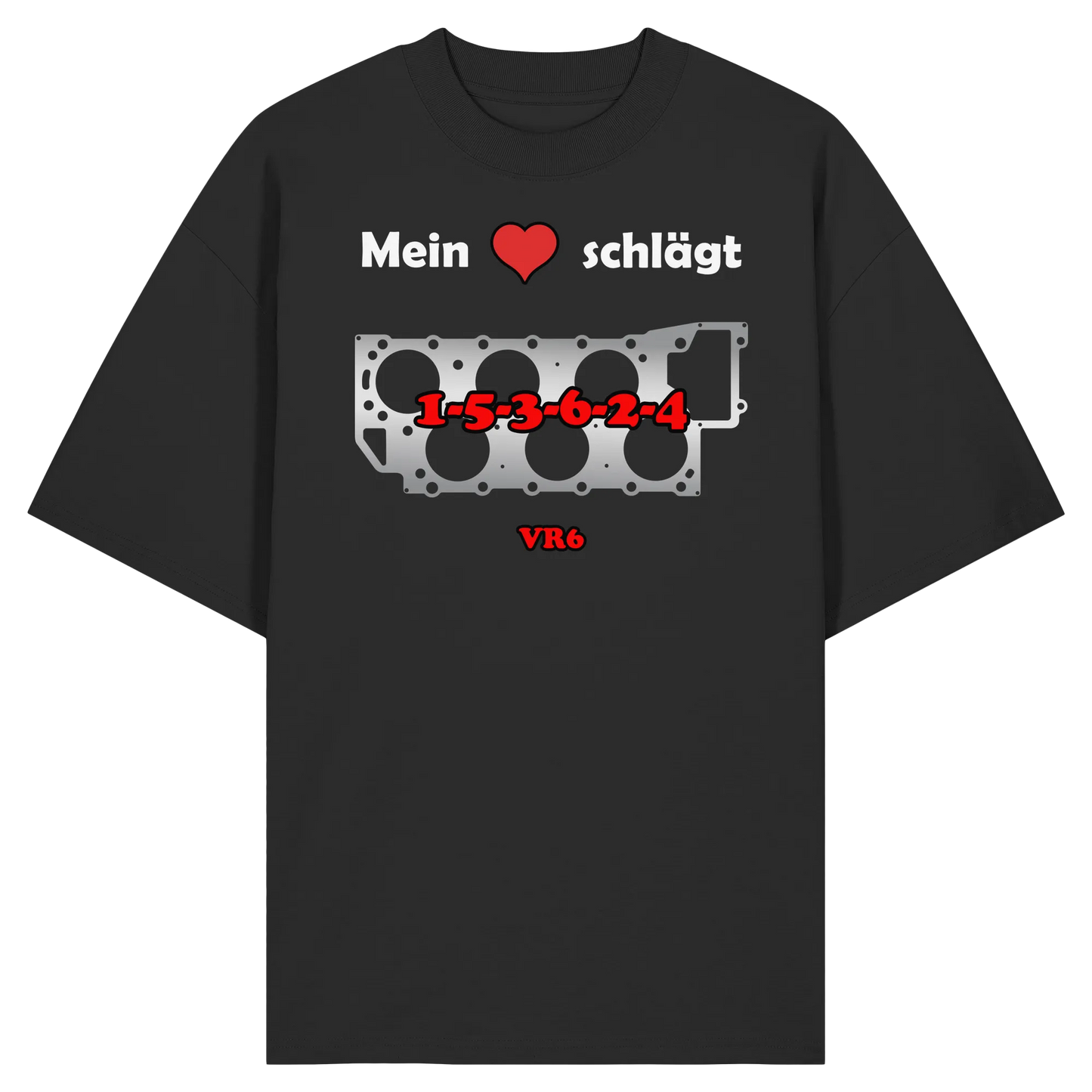 Mein Herz schlägt 1-5-3-6-2-4 Oversize Shirt