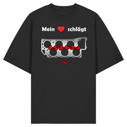 Mein Herz schlägt 1-5-3-6-2-4 Oversize Shirt