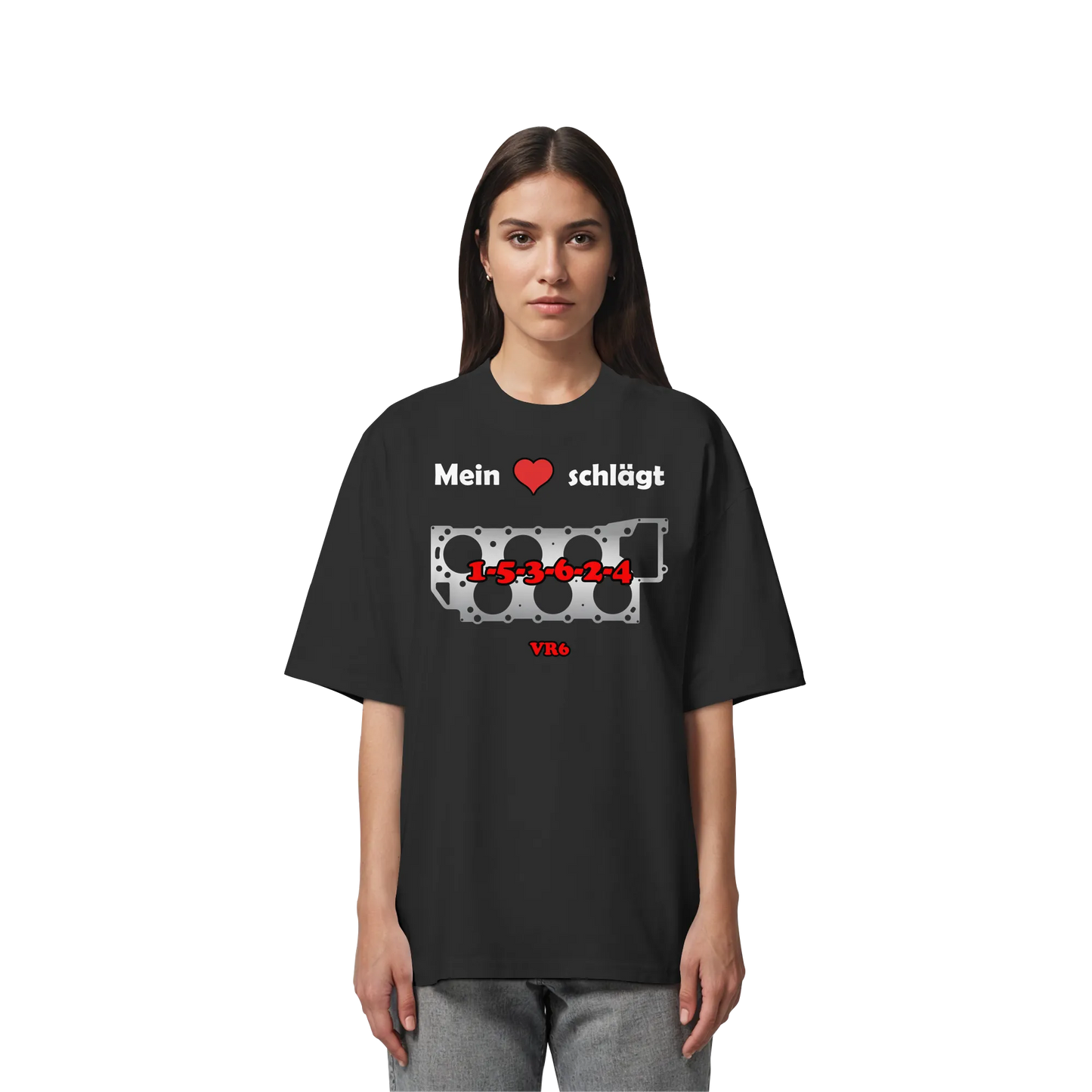 Mein Herz schlägt 1-5-3-6-2-4 Oversize Shirt