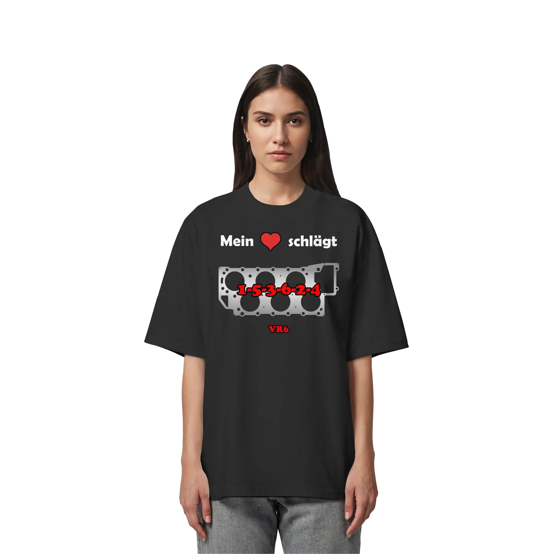 Mein Herz schlägt 1-5-3-6-2-4 Oversize Shirt