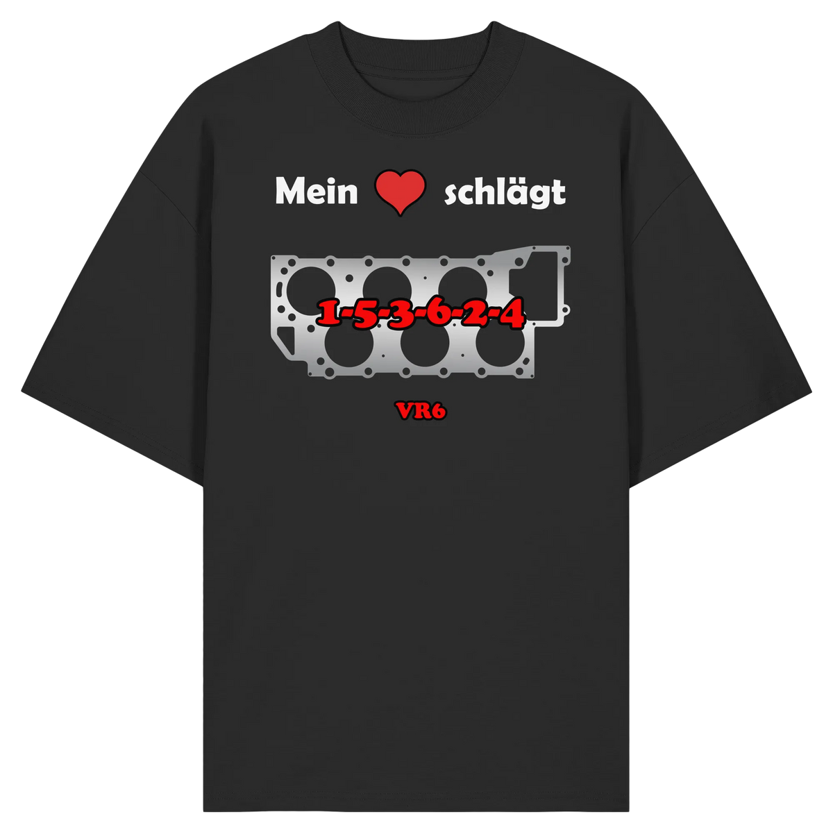 Mein Herz schlägt 1-5-3-6-2-4 Oversize Shirt-Unisex-Shirts-BassBuddys-Black-XS-BassBuddys | Shop