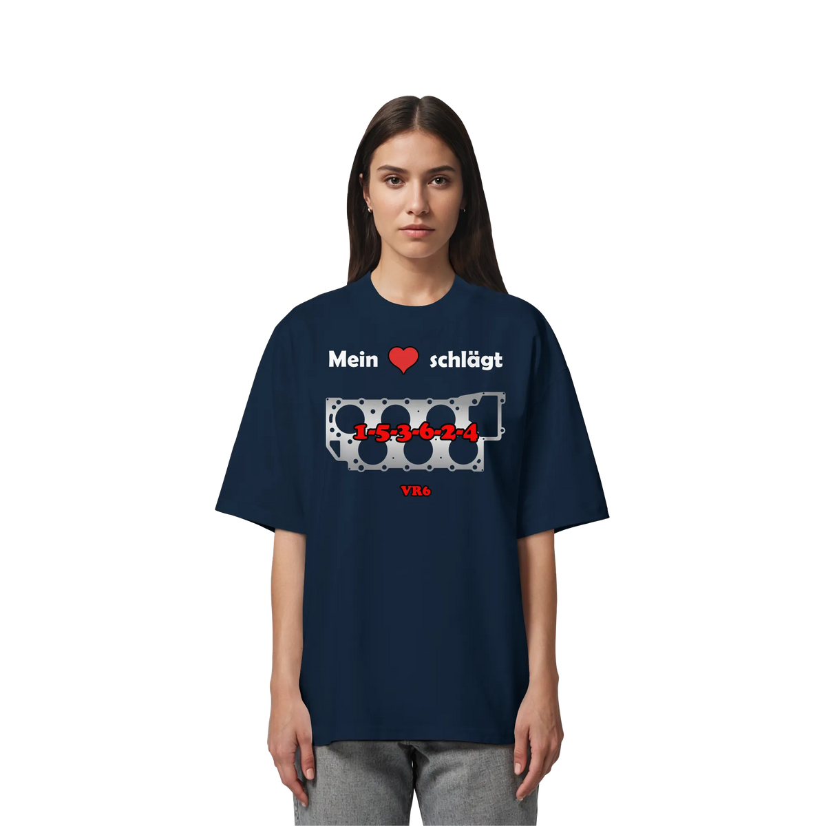 Mein Herz schlägt 1-5-3-6-2-4 Oversize Shirt-Unisex-Shirts-BassBuddys-French Navy-XS-BassBuddys | Shop