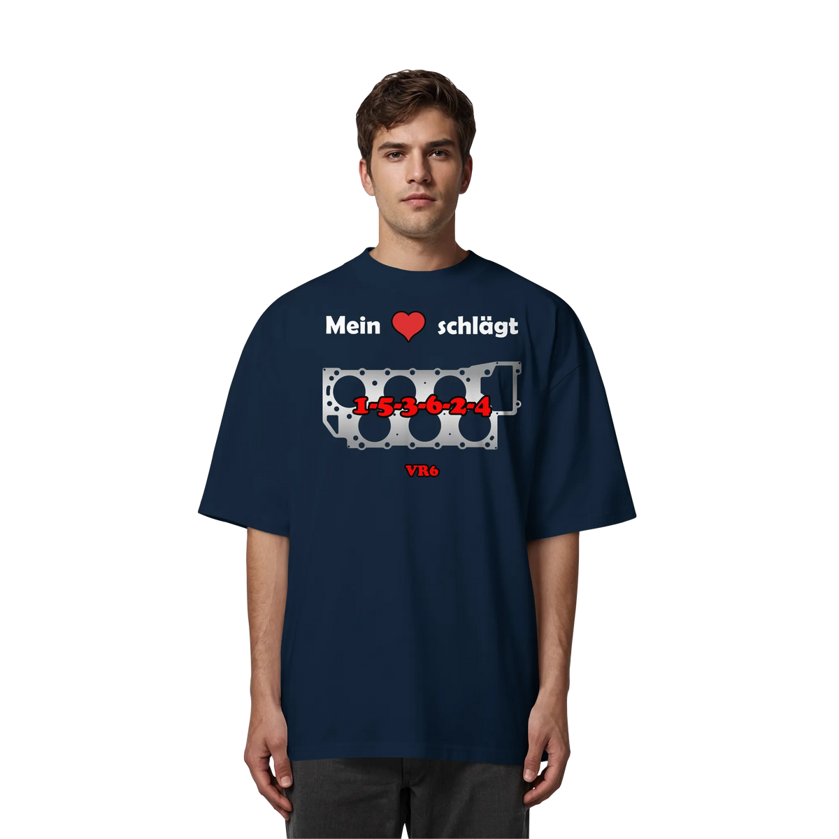 Mein Herz schlägt 1-5-3-6-2-4 Oversize Shirt-Unisex-Shirts-BassBuddys-French Navy-XS-BassBuddys | Shop