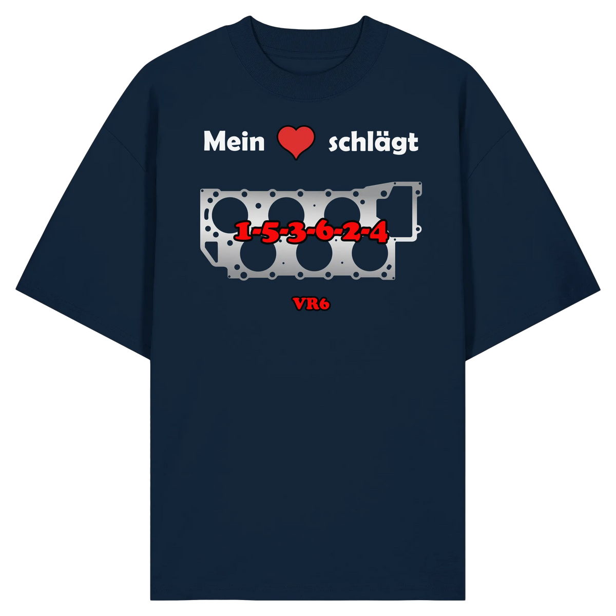 Mein Herz schlägt 1-5-3-6-2-4 Oversize Shirt-Unisex-Shirts-BassBuddys-French Navy-XS-BassBuddys | Shop