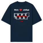 Mein Herz schlägt 1-5-3-6-2-4 Oversize Shirt-Unisex-Shirts-BassBuddys-French Navy-XS-BassBuddys | Shop