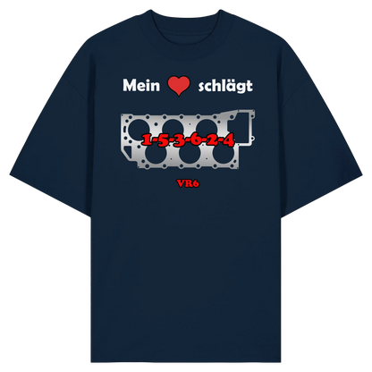 Mein Herz schlägt 1-5-3-6-2-4 Oversize Shirt-Unisex-Shirts-BassBuddys-French Navy-XS-BassBuddys | Shop