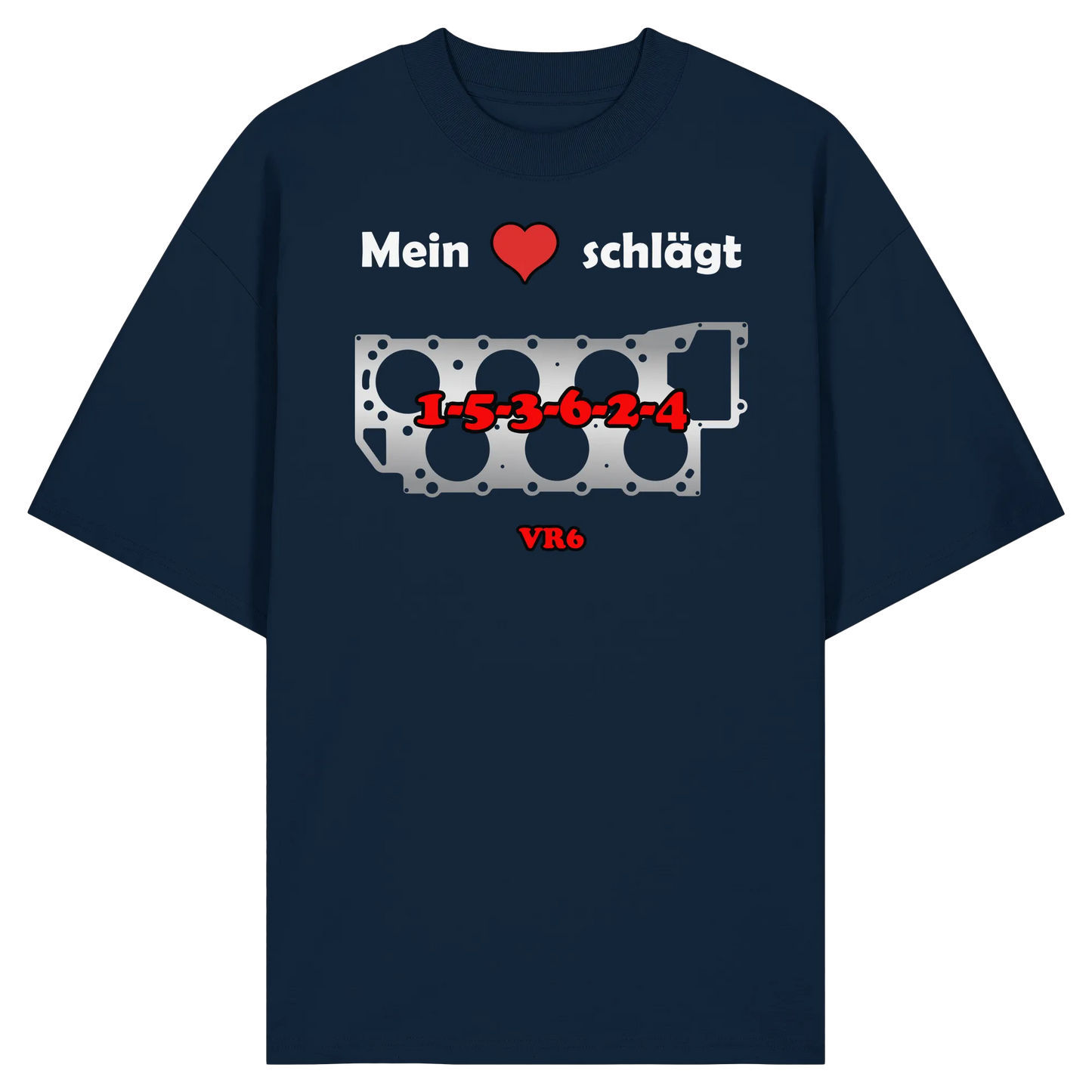 Mein Herz schlägt 1-5-3-6-2-4 Oversize Shirt