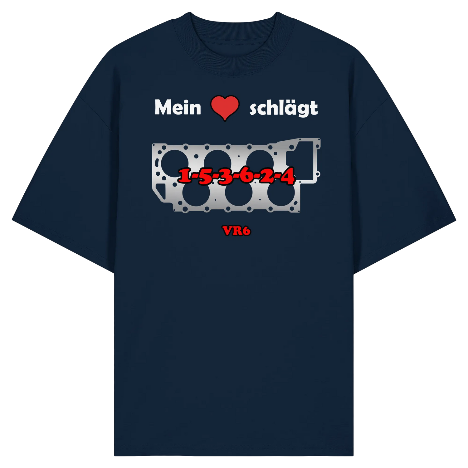 Mein Herz schlägt 1-5-3-6-2-4 Oversize Shirt