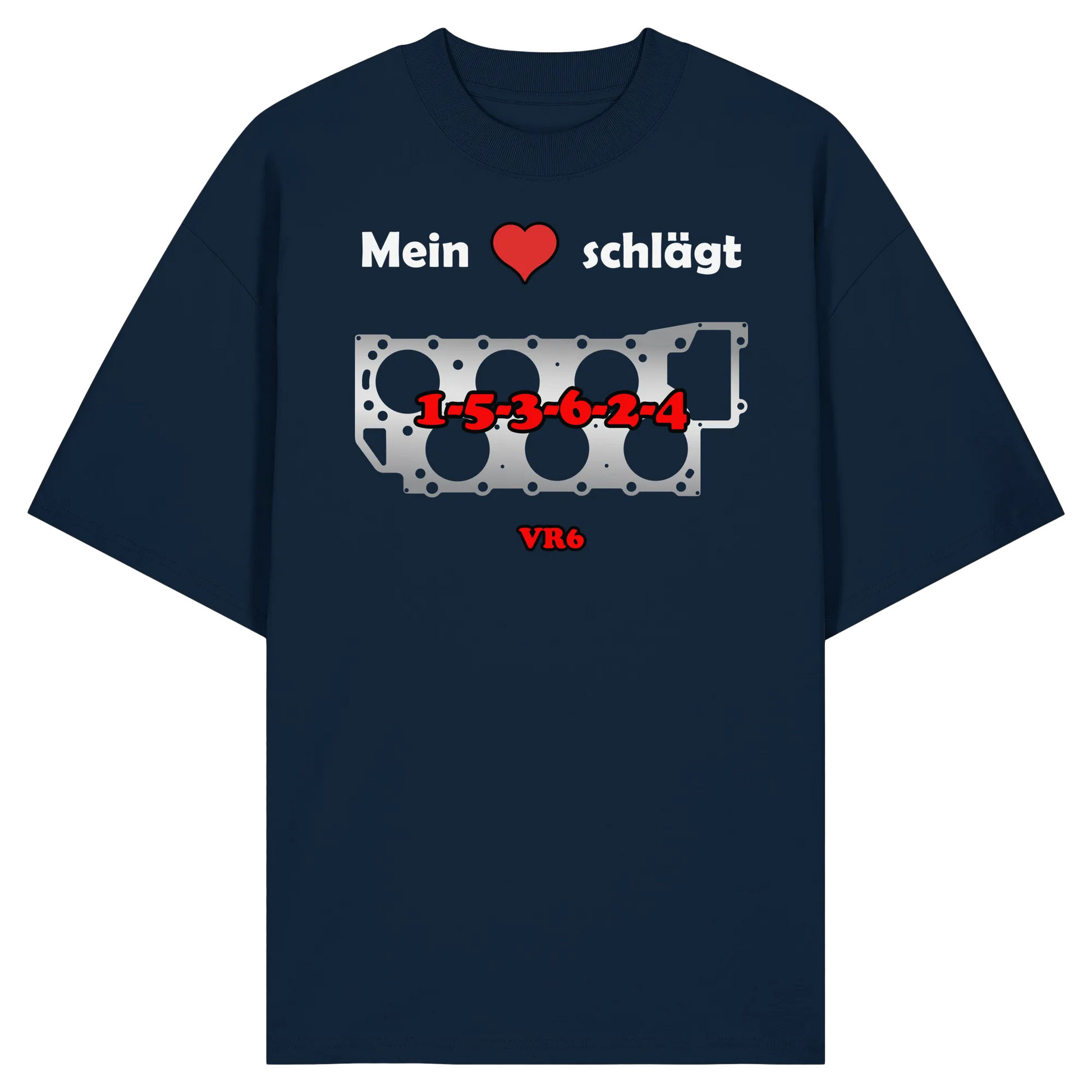 Mein Herz schlägt 1-5-3-6-2-4 Oversize Shirt