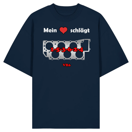 Mein Herz schlägt 1-5-3-6-2-4 Oversize Shirt