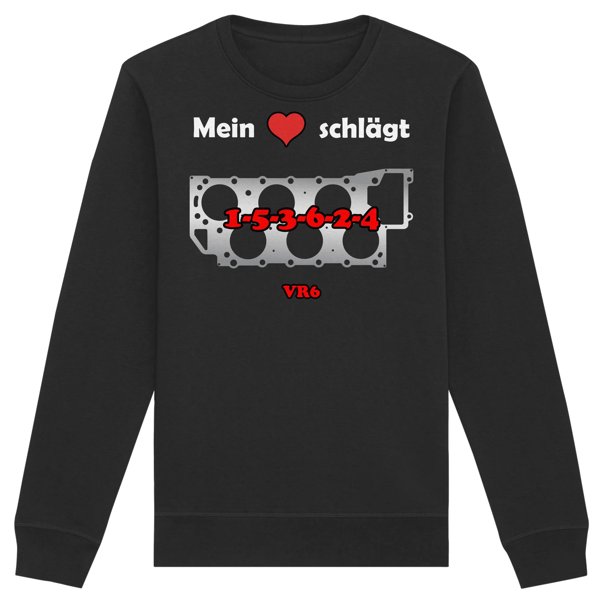 Mein Herz schlägt 1-5-3-6-2-4 Sweatshirt-Sweatshirts-BassBuddys-Black-XS-BassBuddys | Shop