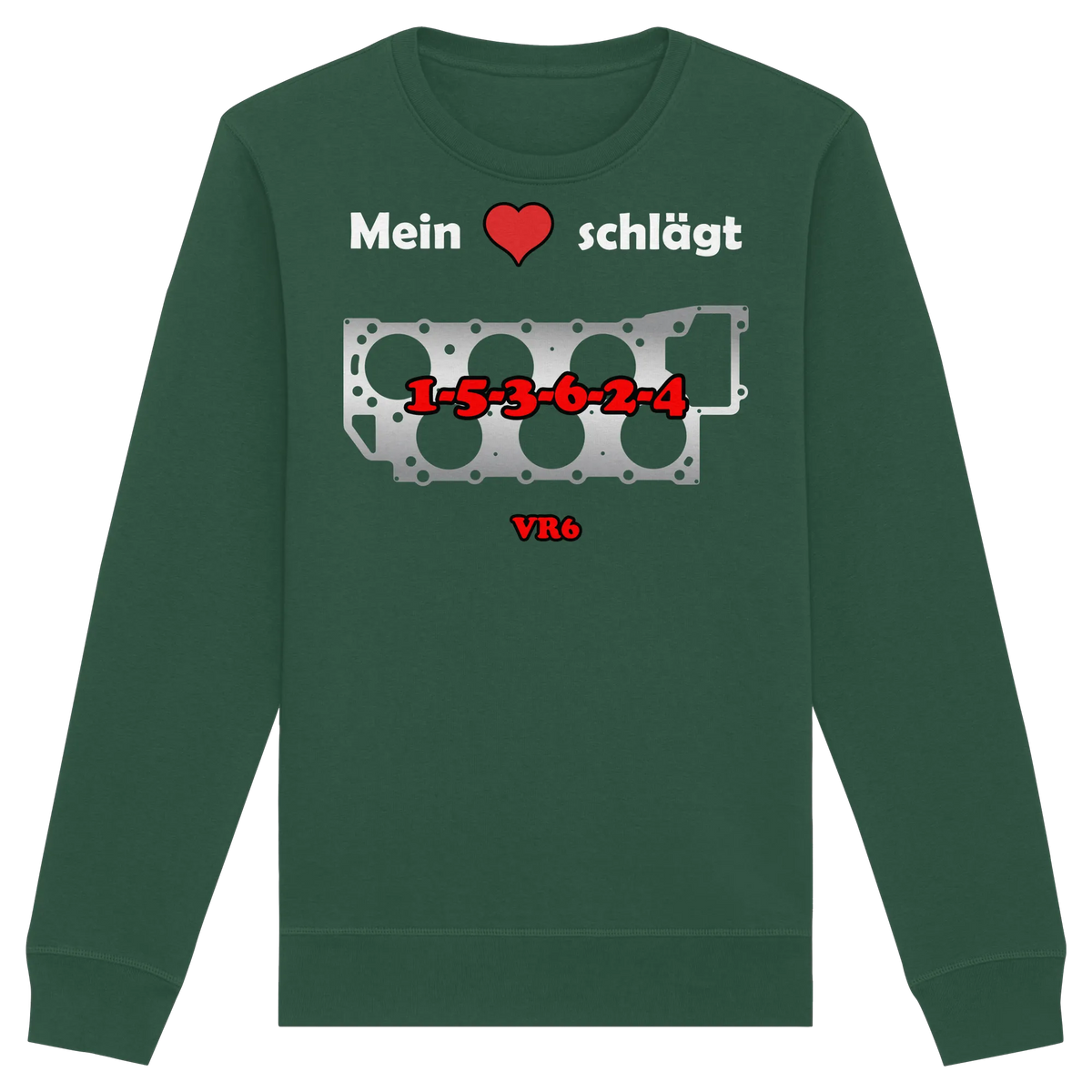 Mein Herz schlägt 1-5-3-6-2-4 Sweatshirt-Sweatshirts-BassBuddys-Bottle Green-XS-BassBuddys | Shop