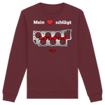 Mein Herz schlägt 1-5-3-6-2-4 Sweatshirt-Sweatshirts-BassBuddys-Burgundy-XS-BassBuddys | Shop