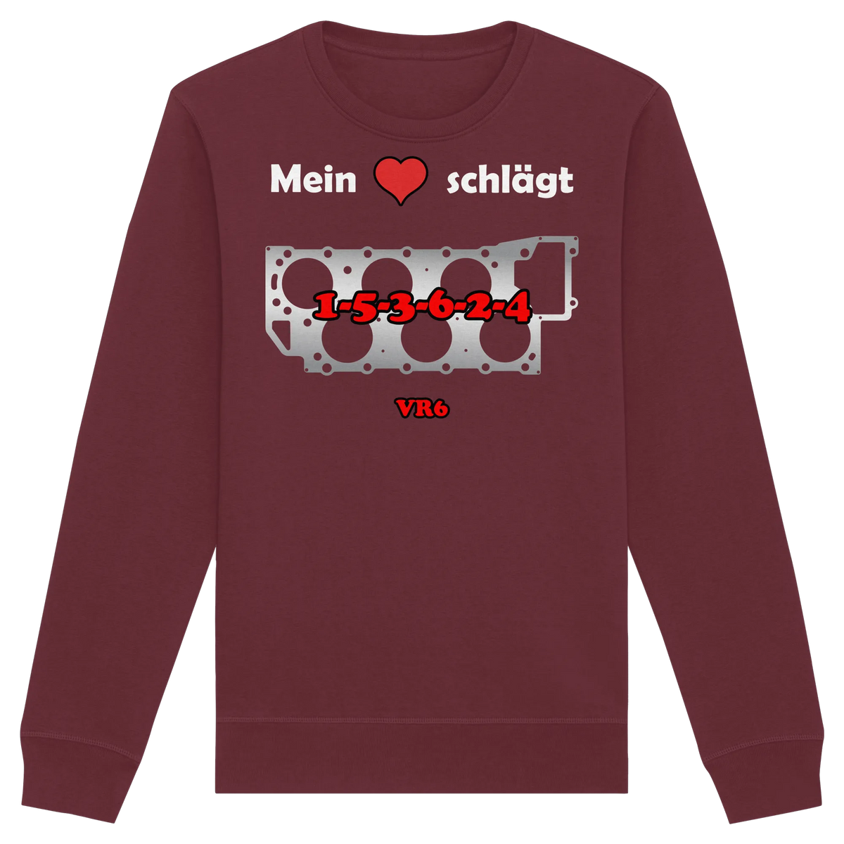 Mein Herz schlägt 1-5-3-6-2-4 Sweatshirt-Sweatshirts-BassBuddys-Burgundy-XS-BassBuddys | Shop