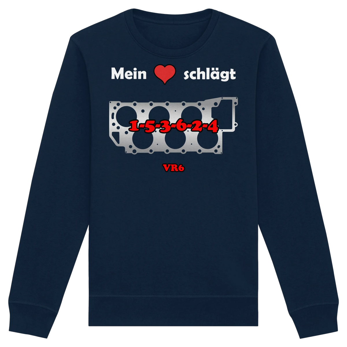 Mein Herz schlägt 1-5-3-6-2-4 Sweatshirt-Sweatshirts-BassBuddys-French Navy-XS-BassBuddys | Shop
