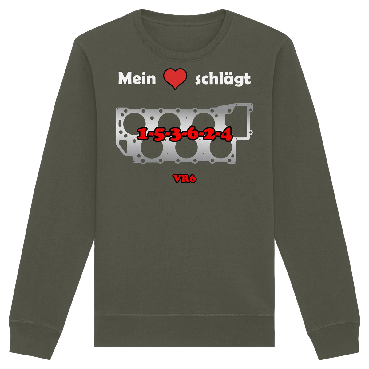 Mein Herz schlägt 1-5-3-6-2-4 Sweatshirt-Sweatshirts-BassBuddys-Khaki-XS-BassBuddys | Shop